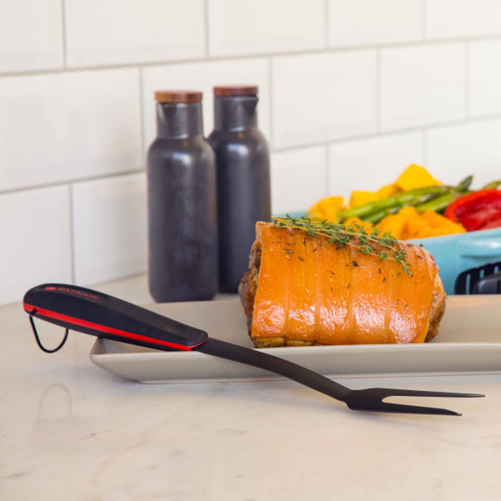 Matador Black Non-Stick BBQ Fork - Stainless Steel, Heat-Resistant TPR Handle