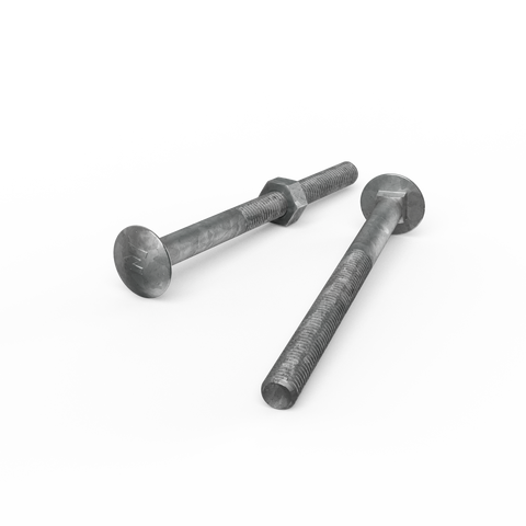 Zenith M10 x 130mm Hot Dip Galvanised Cup Head Bolt and Nut - Each