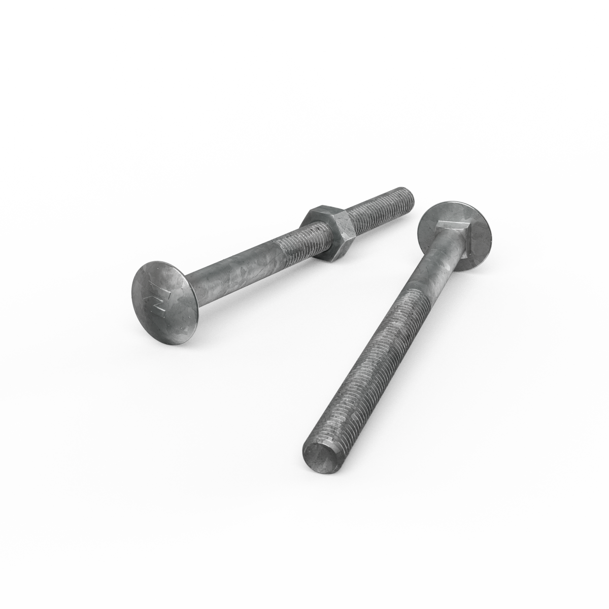 Zenith M10 x 130mm Hot Dip Galvanised Cup Head Bolt and Nut - Each