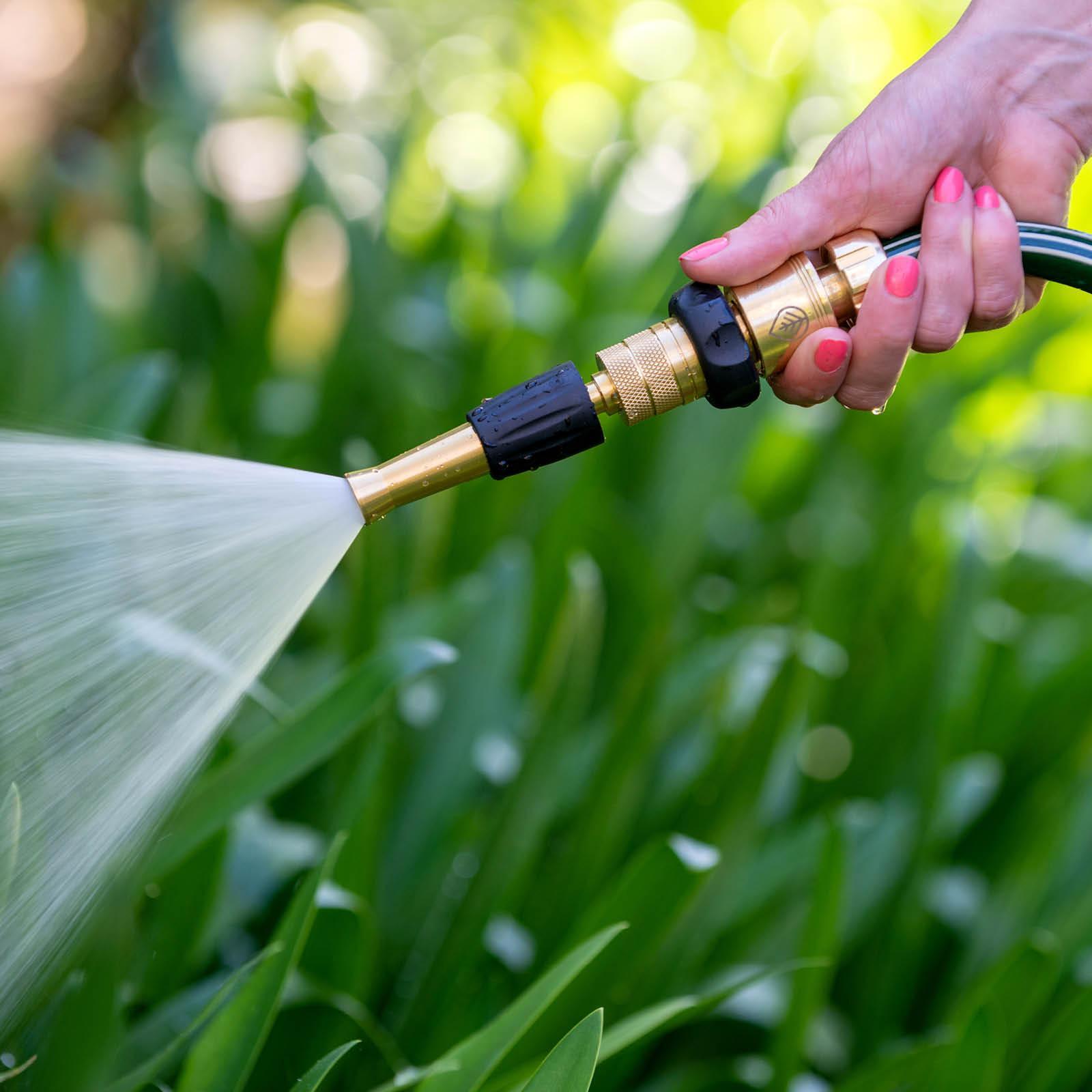 Pope 12mm Soft Grip Brass Nozzle, Adjustable Spray with Trigger Lock