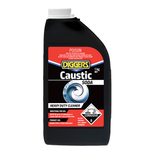 Diggers 1kg Caustic Soda Sodium Hydroxide Granules