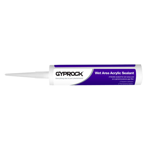 CSR Gyprock 450g White Wet Area Acrylic Sealant, Premix Mould-Resistant
