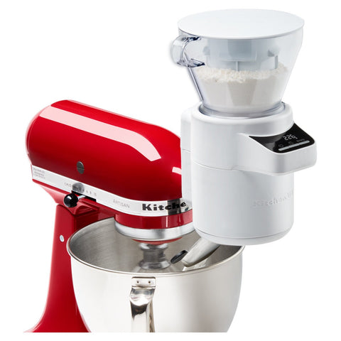KitchenAid Sifter and Scale Mixer Attachment - White - Digital Scale - Holds 4 Cups - 5KSMSFTAA