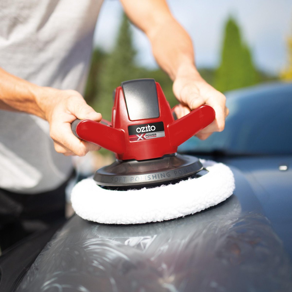 Ozito PXC 18V Cordless Buffer Polisher PXBPS-254 - Skin Only, 254mm, Random Orbit, D-Handle, 2500 RPM