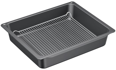 Siemens Enamelled Professional Pan with Wire Rack - Anthracite, Pyrolysis Proof - HZ633070
