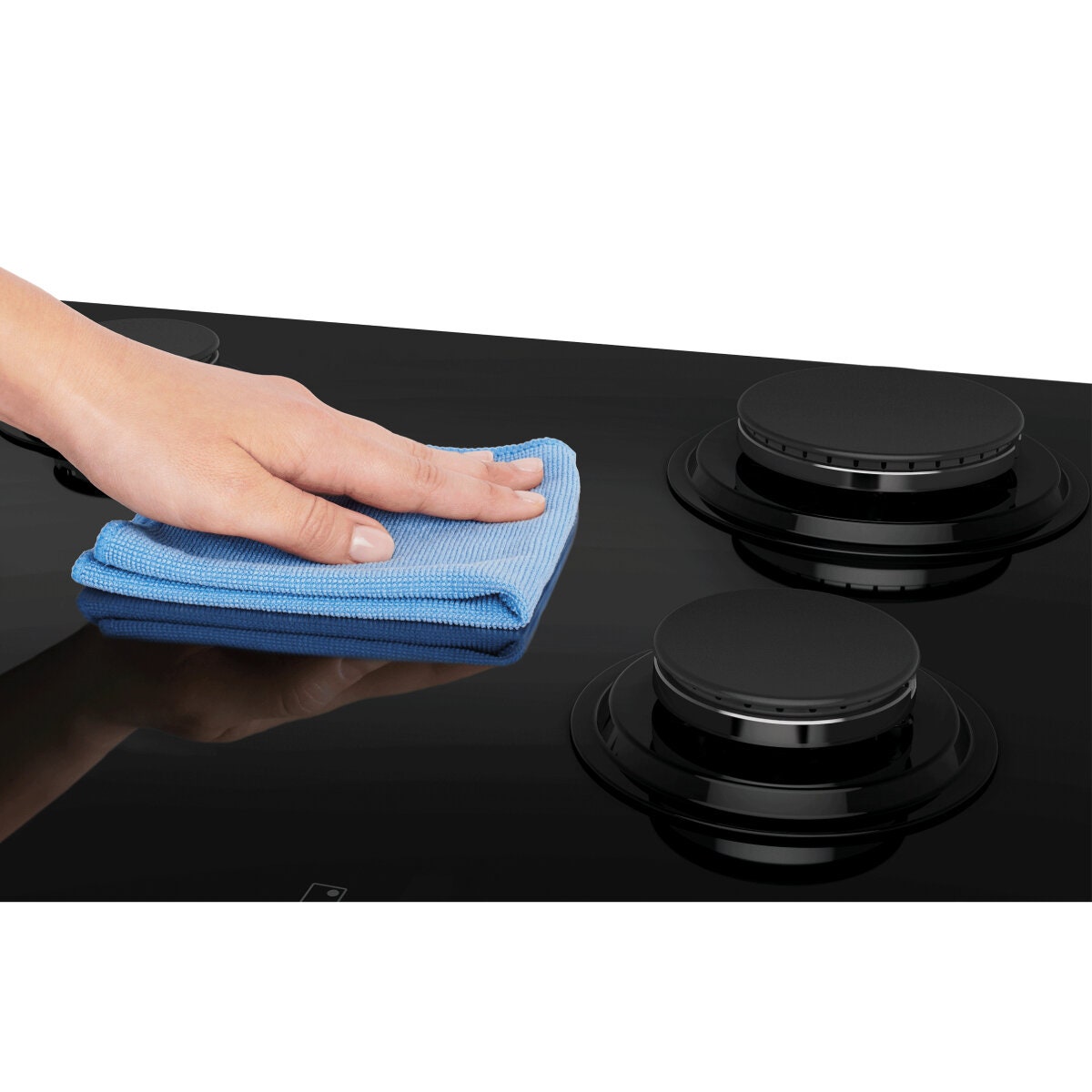 Westinghouse 90cm 5 Burner Gas Cooktop - Black Ceramic Glass, 19MJ/h Wok Burner, Dual Valve Control - WHG959BD