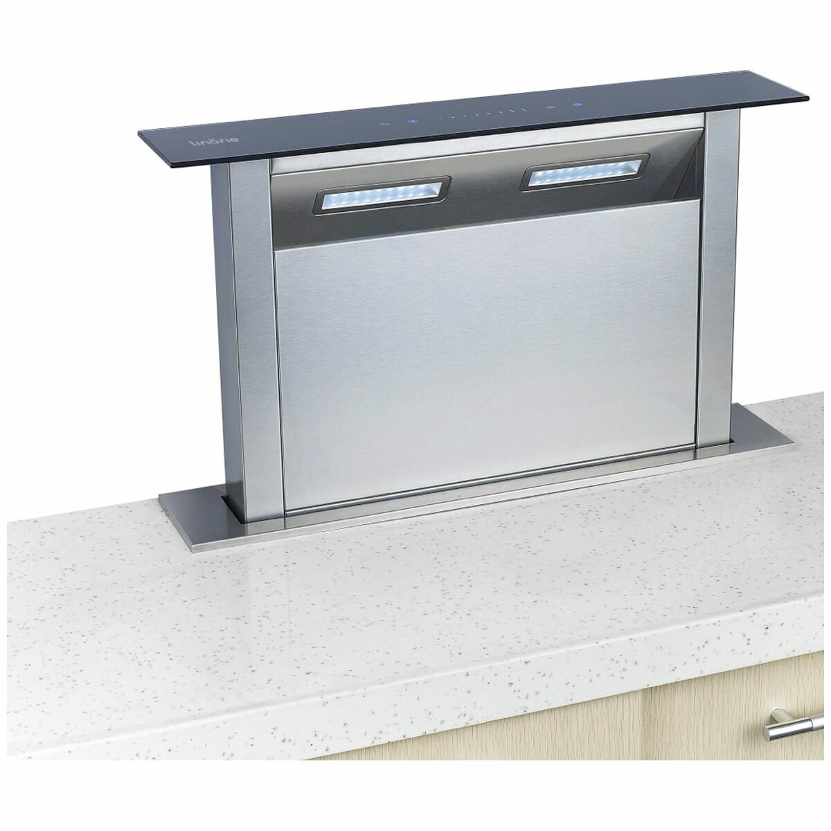 Linarie 60cm Marseille Downdraft Rangehood - Black and Stainless Steel, 700m³/h, Touch Controls - RAHP6X