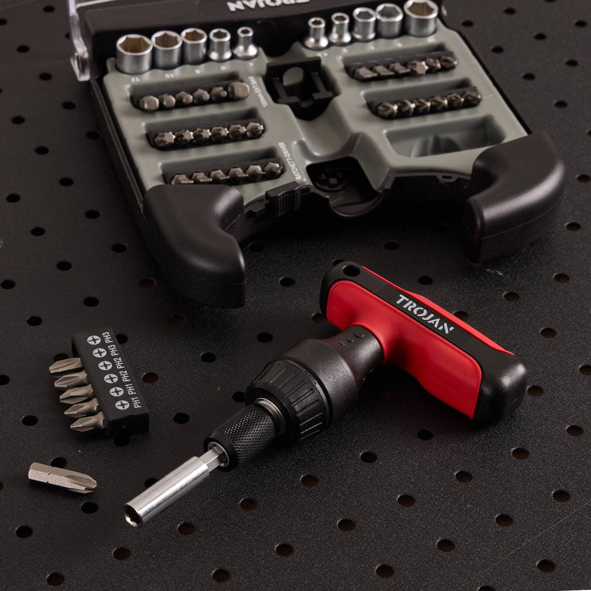 Trojan 48 Piece T Handle Ratchet Set - Adjustable Extension Bar 40-120mm - SuperSaverAU - view 4