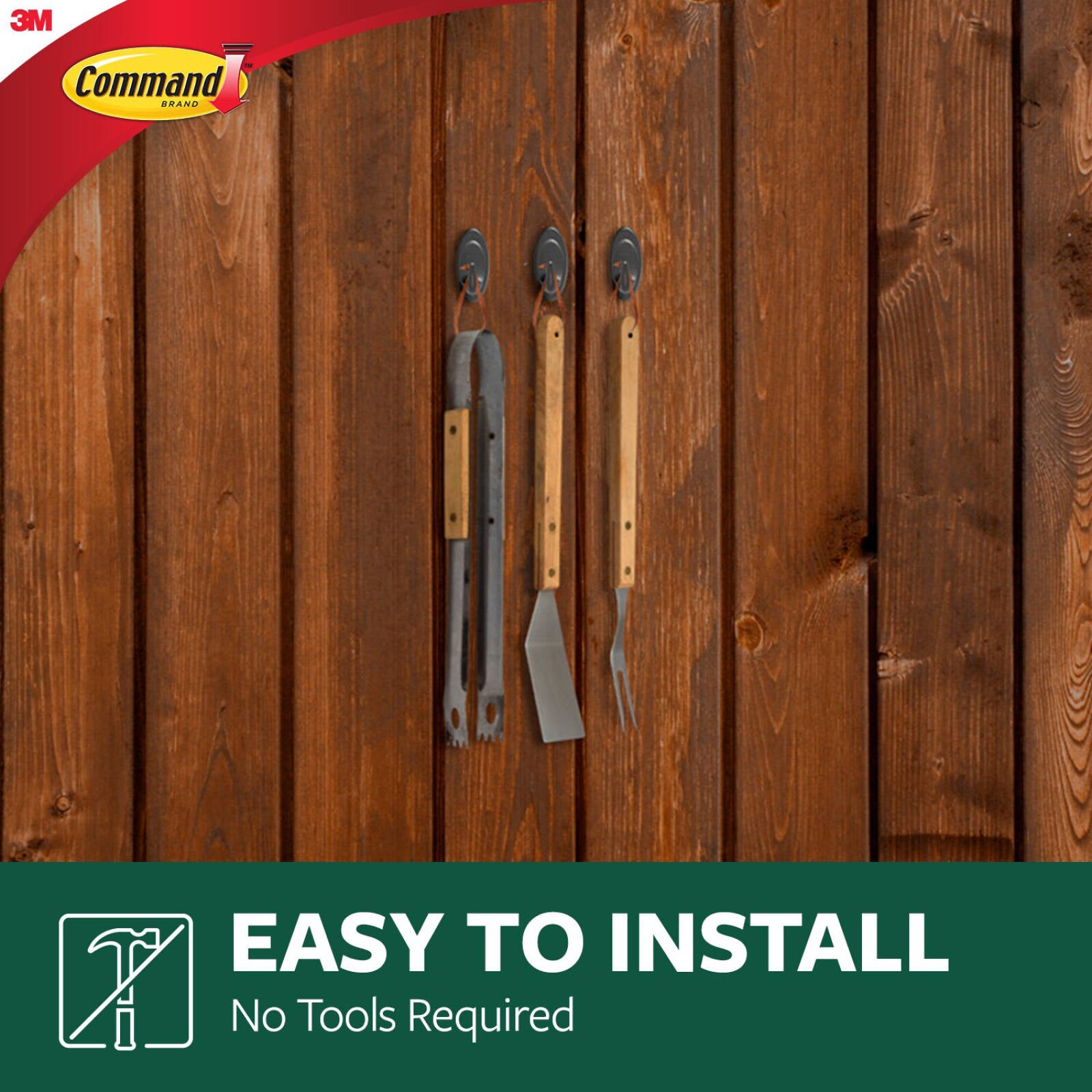 Command Outdoor Medium Terrace Hooks - Slate