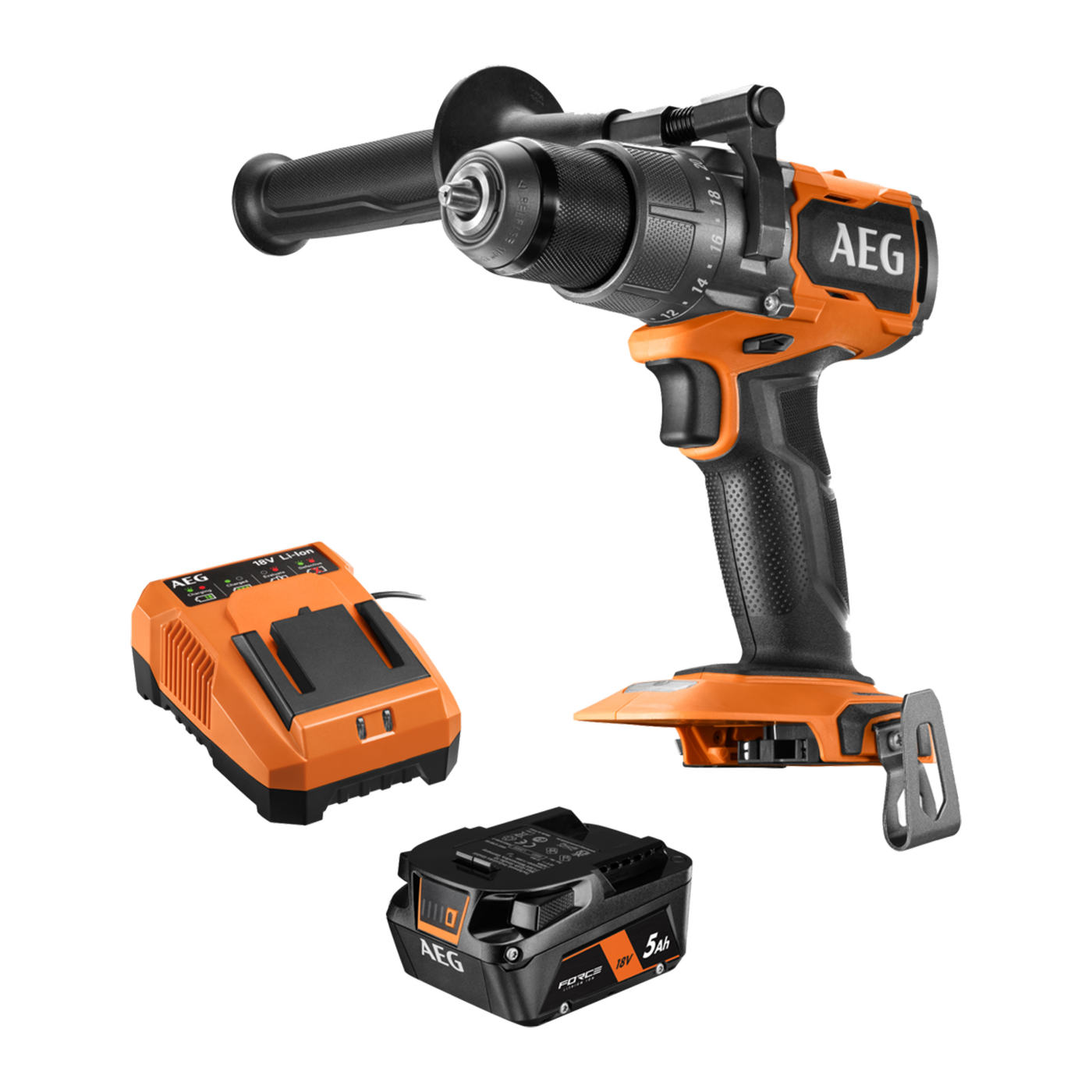 AEG 18V Brushless Cordless Hammer Drill Kit A18PDB51 - Battery, Charger Included