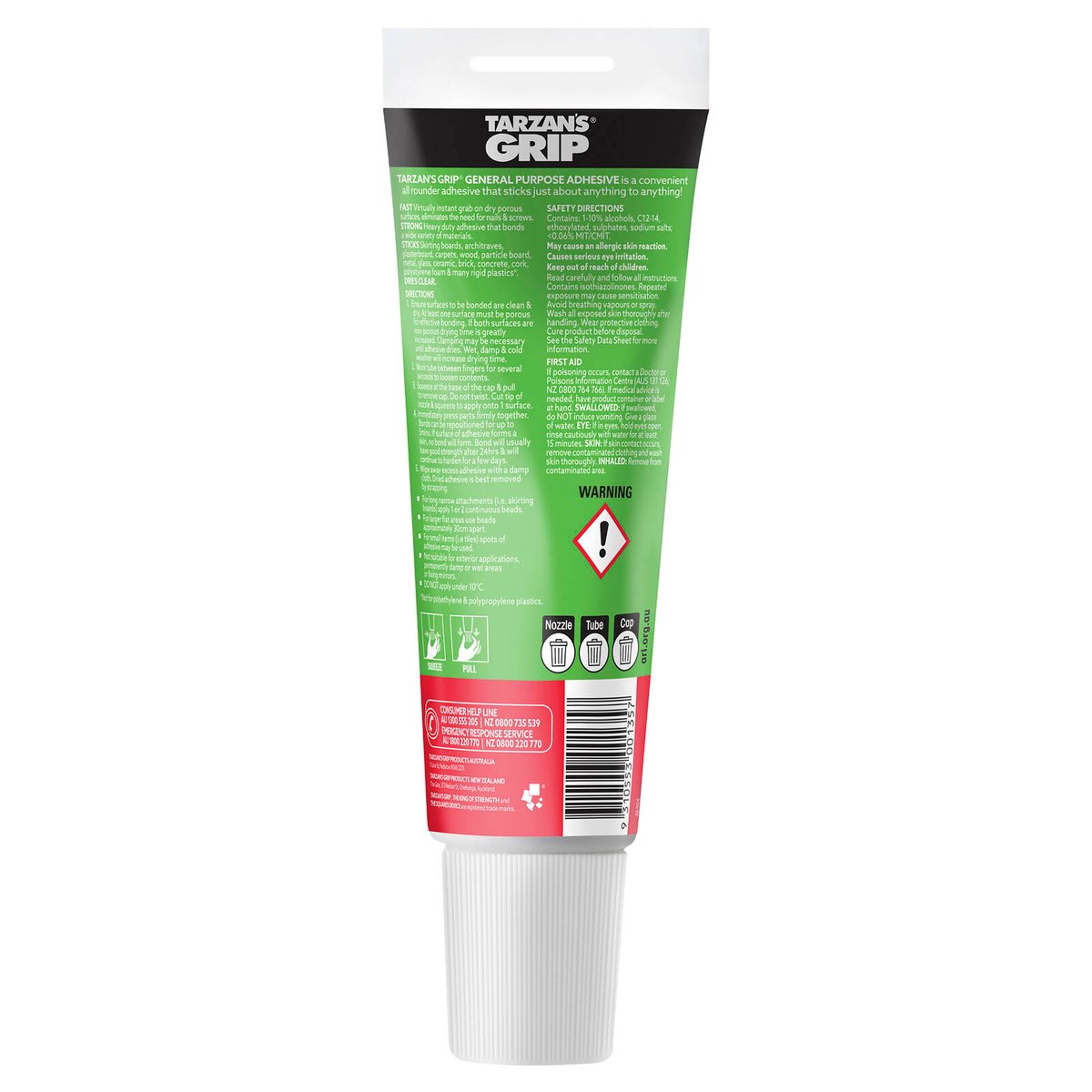 Tarzan's Grip 250g General Purpose Adhesive, Solvent-Free, Low Odour