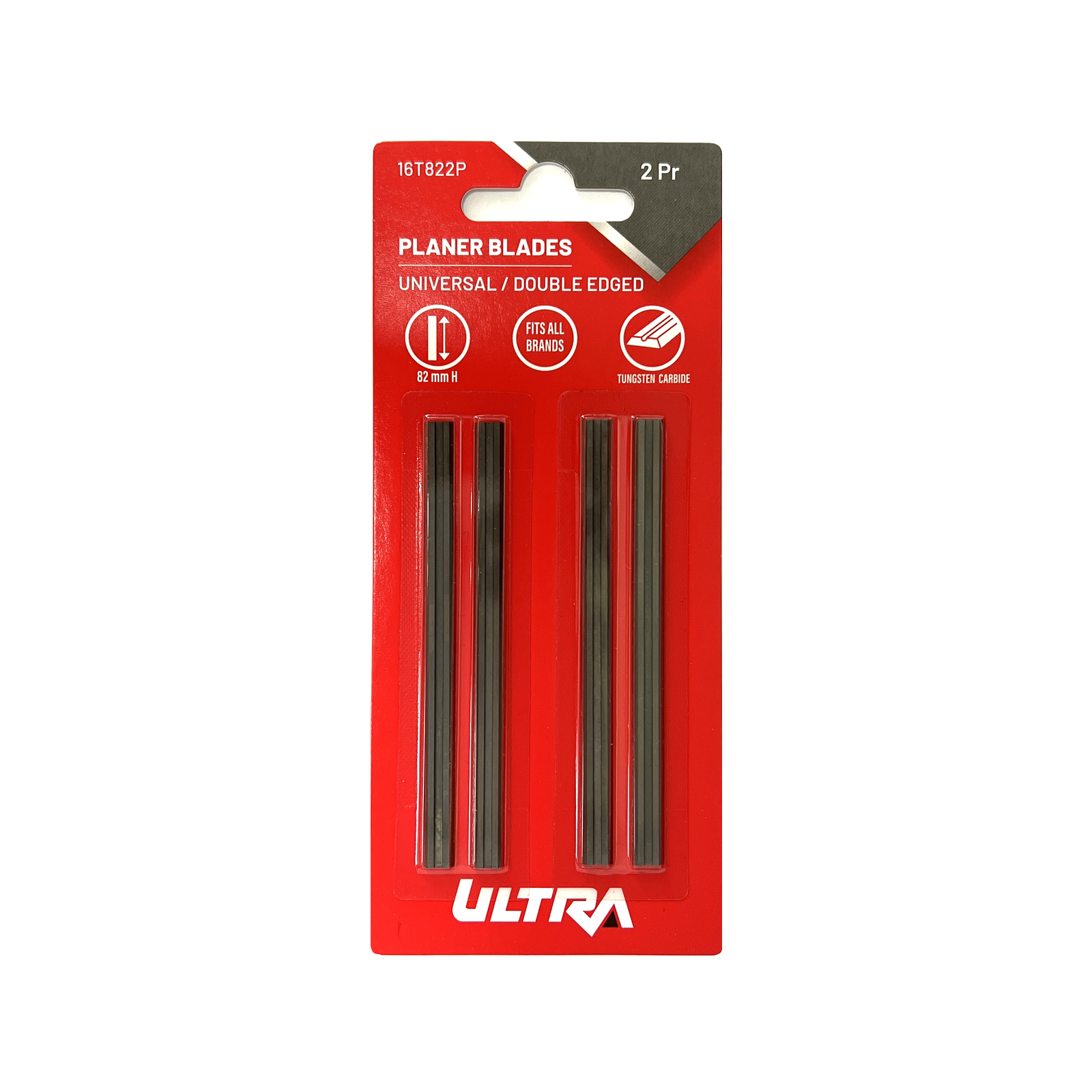 Ultra 82mm Tungsten Carbide Planer Replacement Blades 2 Pairs