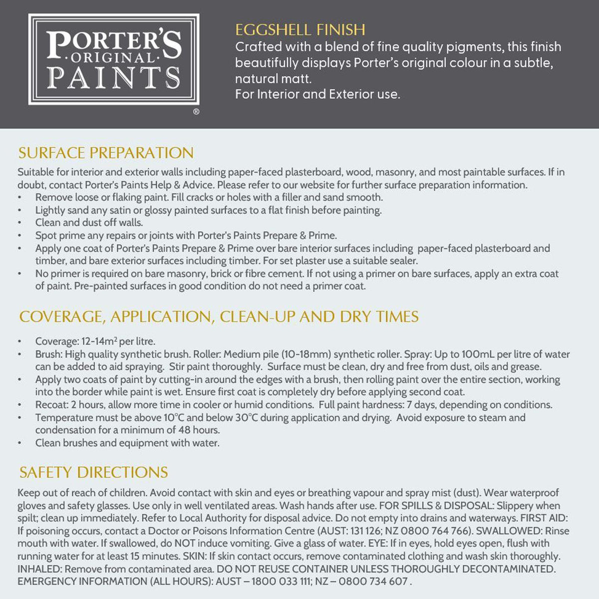 Porter's Paints Broadwall 100ml Dark Newport Blue Eggshell Wall Paint