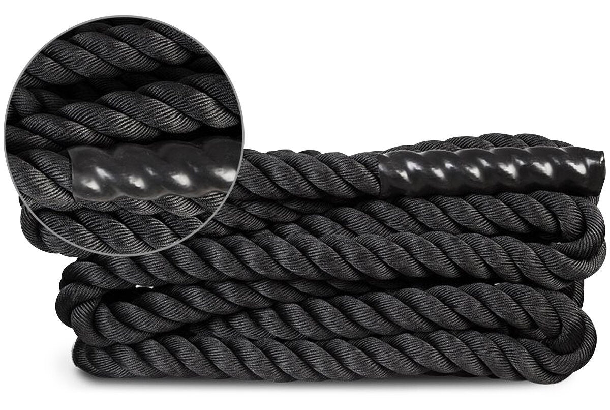 Cortex Battle Rope - 15m Long, 38mm Diameter, 13kg, High Density Nylon, Heat Shrink Grips - ROPEBATTLE3815