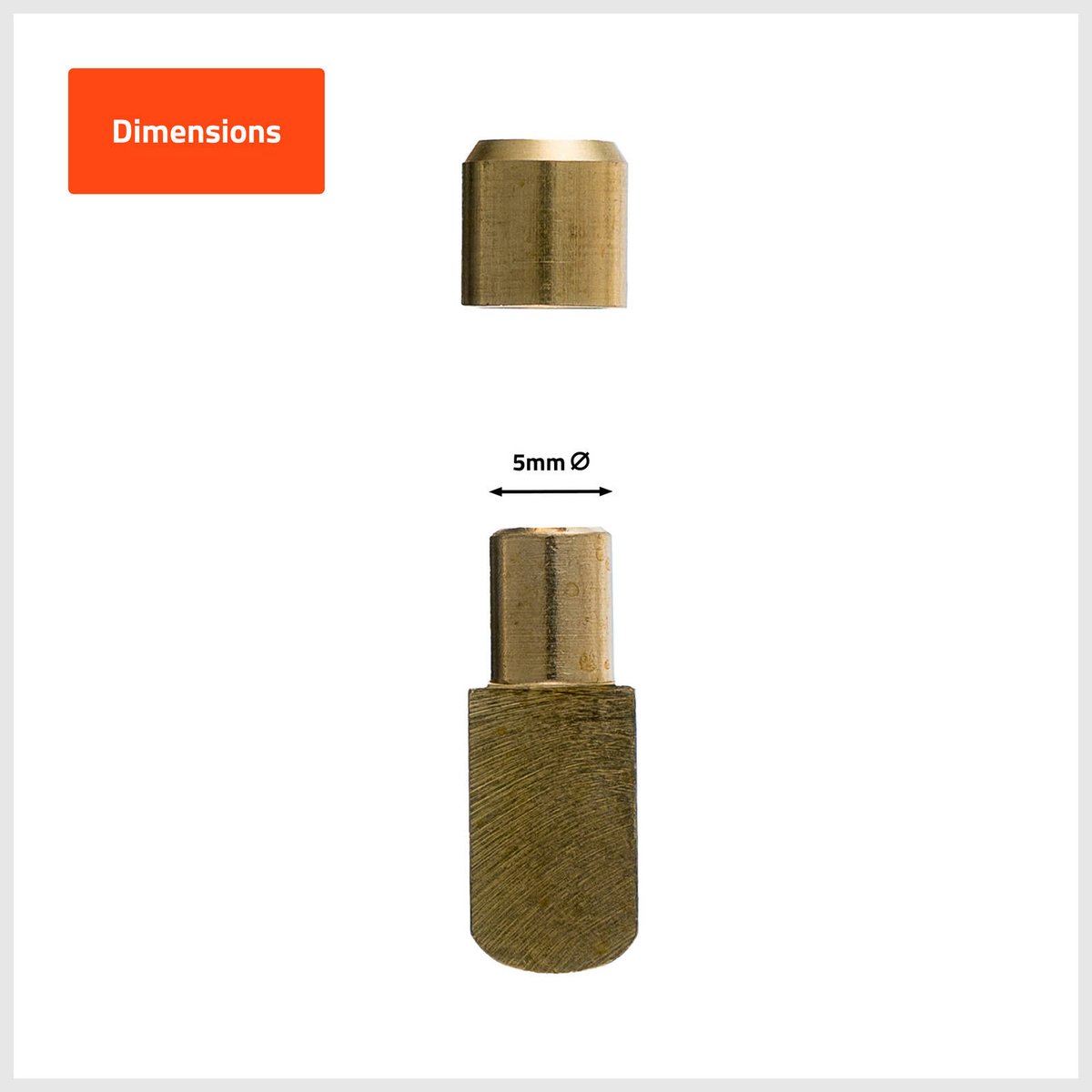 Taskmaster 8mm Brass Pin Shelf Support and Socket - 12 Pack
