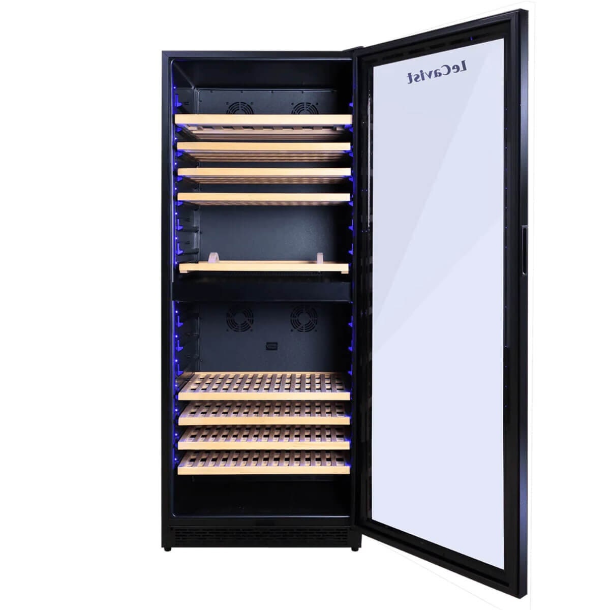 LeCavist Cuvee Rothschild 303 Bottle Dual Zone Wine Fridge - Black - 9 Wooden Shelves - LCS300VN2Z1D