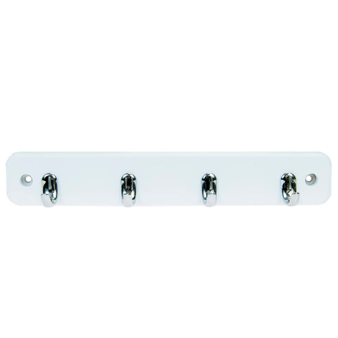 MODE 4 Brushed Nickel Hooks White Board Wall Mounted Key Rack