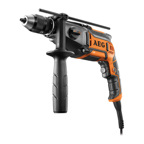 AEG 850W 2-Speed Percussion Drill SB2E850R Corded, 13mm Keyless Chuck, Side Handle