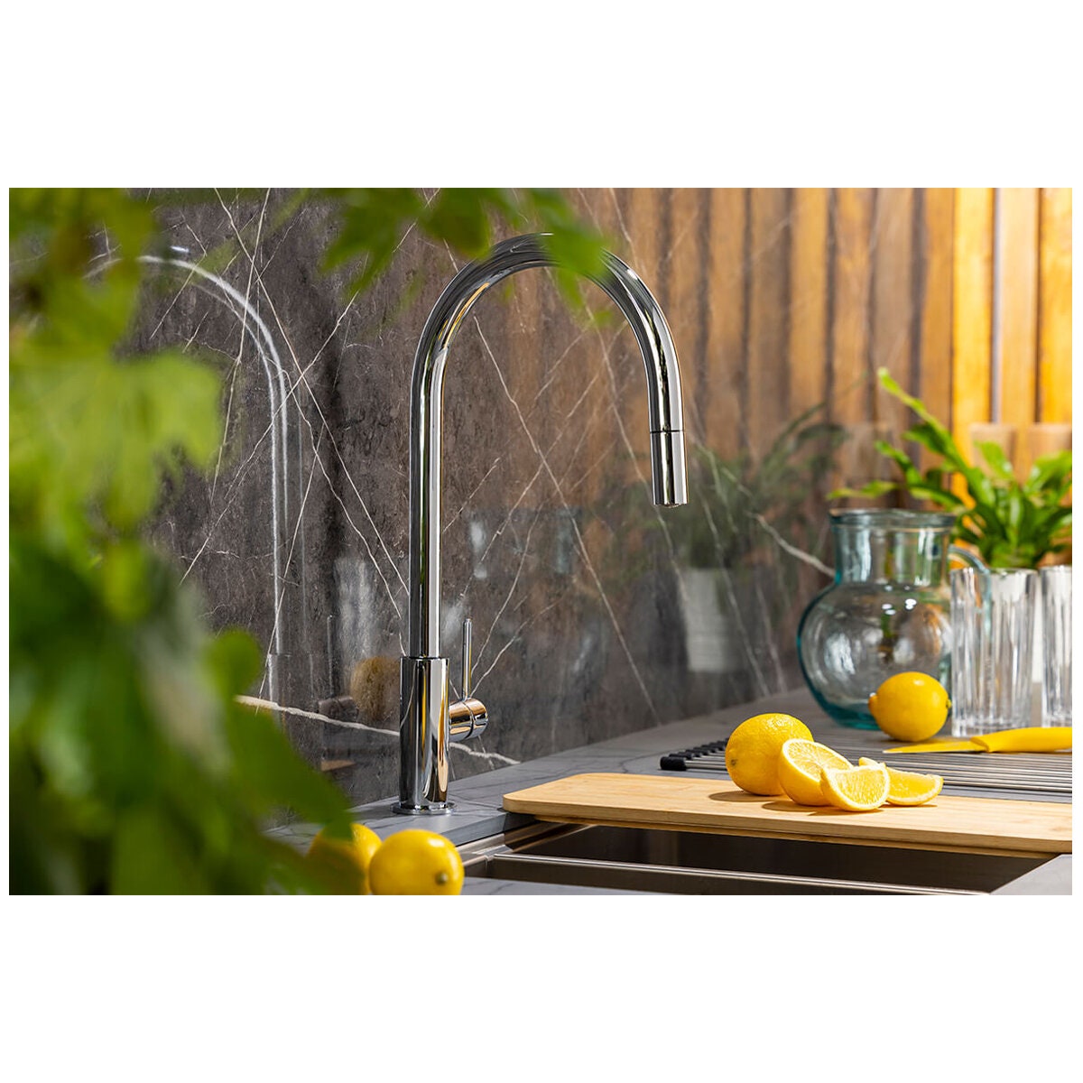 Turner Hastings Naples Pull Out Sink Mixer - Chrome, Brass, Single Lever Handle - NA301PM-CH