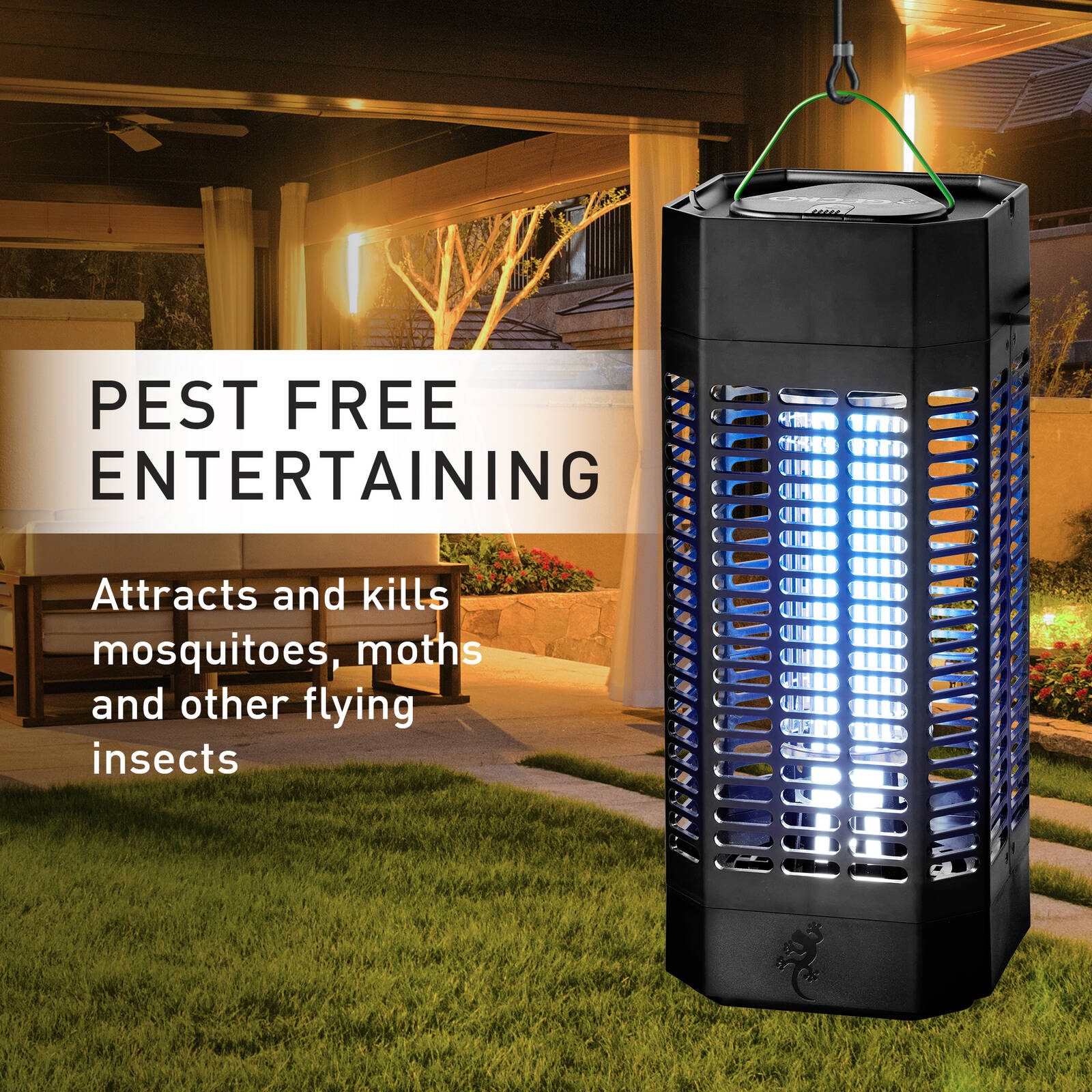 Gecko Large LED Insect Zapper Outdoor Corded High-Impact Plastic 24GKOLT50V1LED