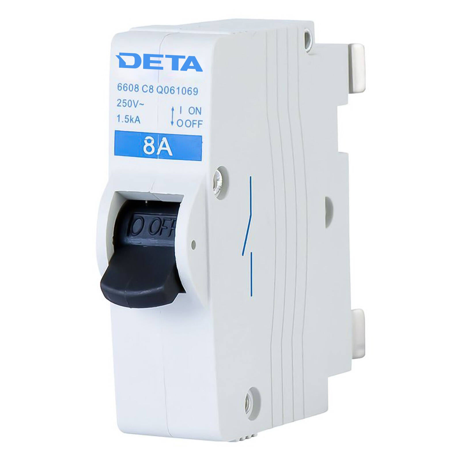 DETA 8A Plug-In Circuit Breaker MCB Glass Filled Nylon 240V 6608B