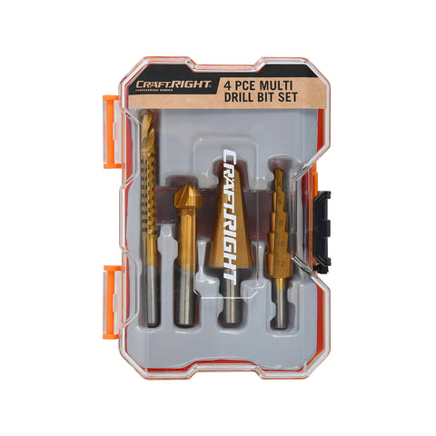 Craftright 4 Piece HSS Titanium Coated Drill Bit Set