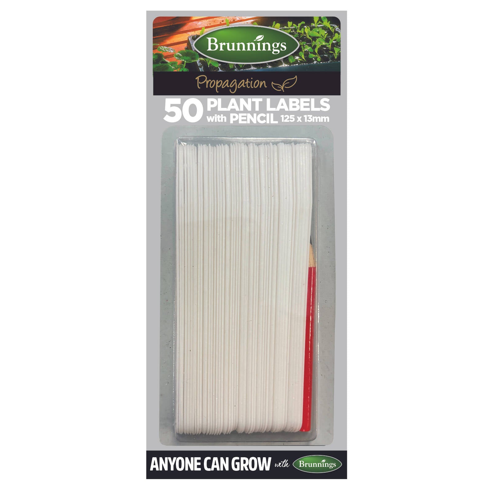 Brunnings 125 x 13mm Plant Labels with Pencil - 50 Pack
