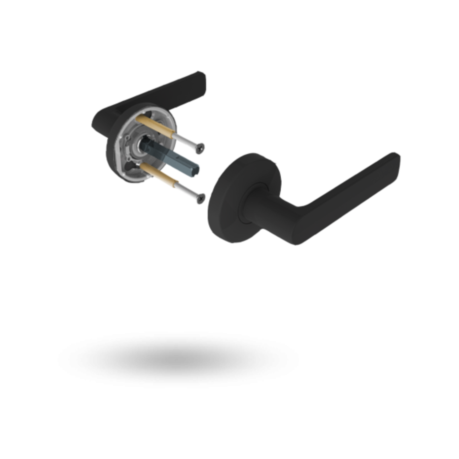 Lockwood Nero Velocity L3 Matt Black Privacy Lever Set
