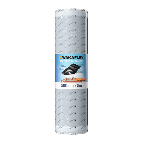 Wakaflex 560mm x 5m Black Lead Free Roof Flashing with Aluminium Mesh