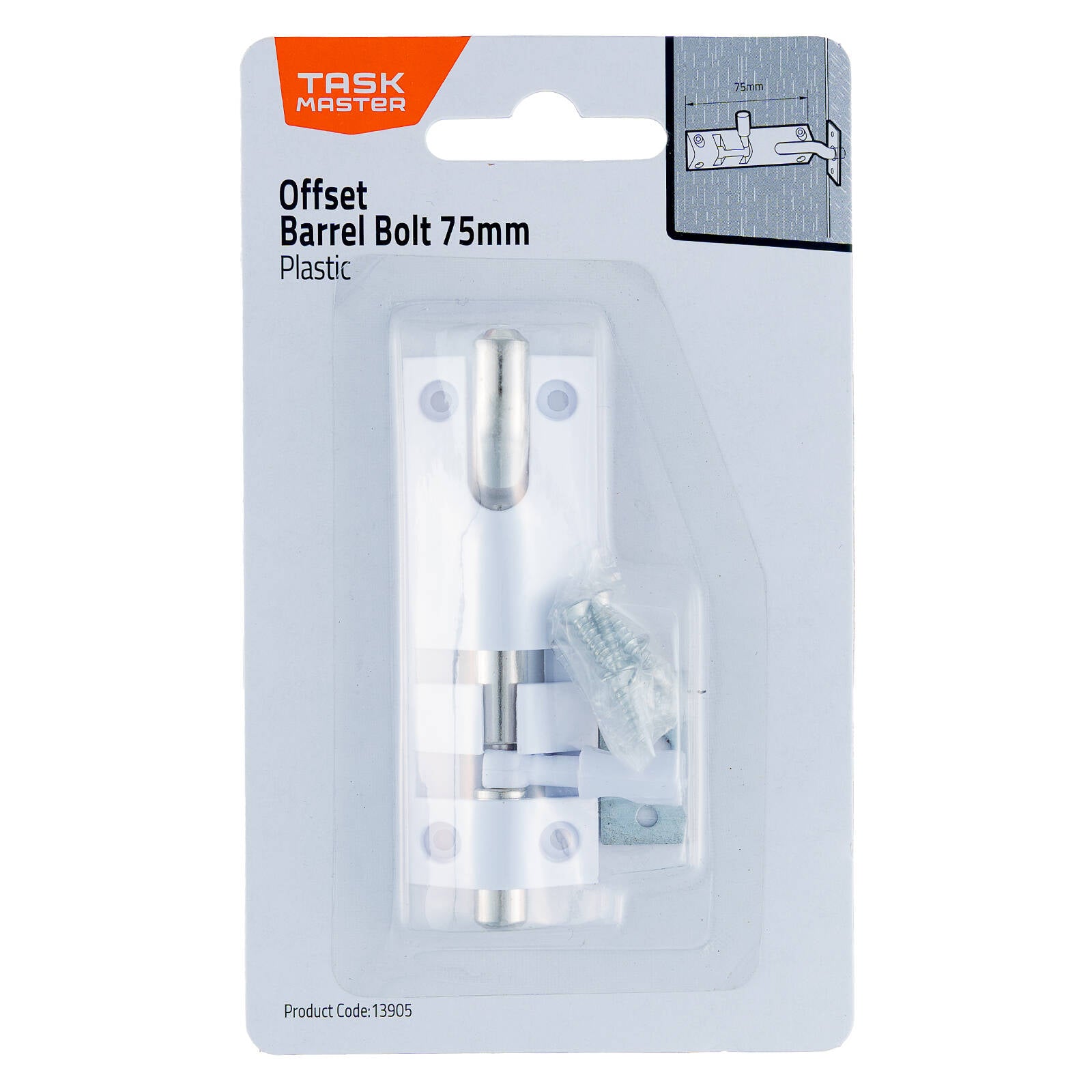 Taskmaster 75mm Plastic Offset Barrel Bolt