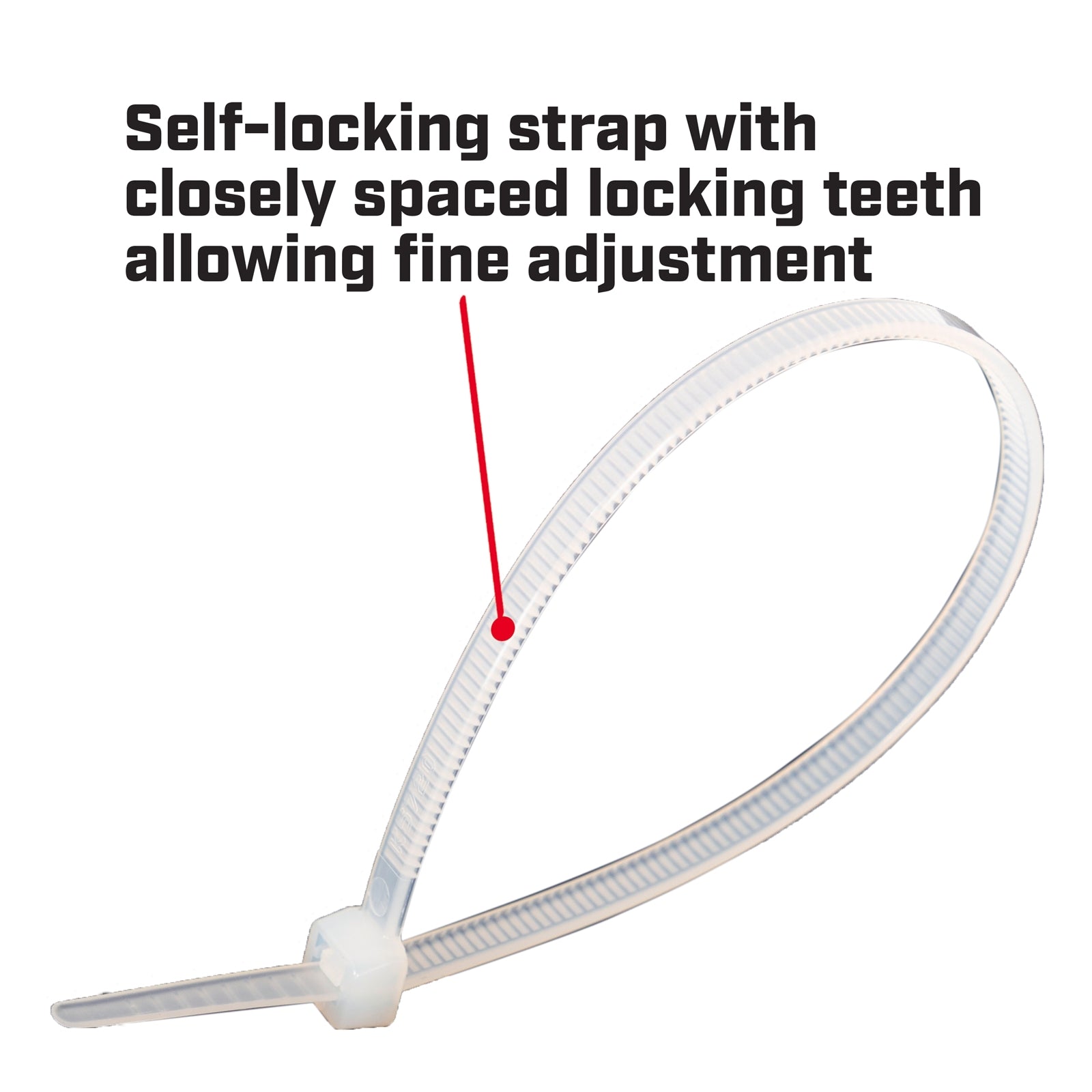 Crescent 370mm x 4.8mm Natural Nylon Cable Ties - 100 Pack