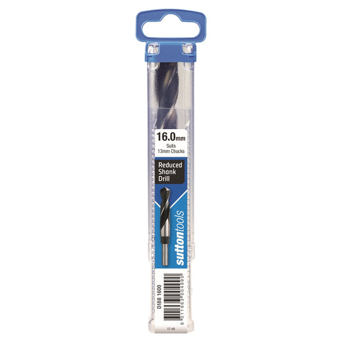 Sutton Tools 16mm Reduced Shank Jobber Drill Bit, M2 HSS, 12.5mm Shank