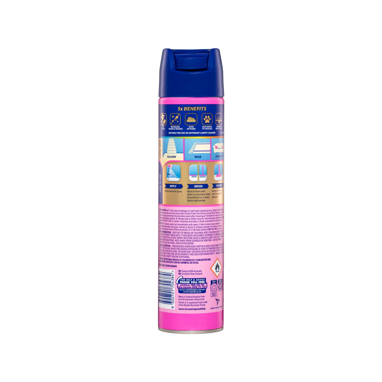 Vanish Preen 600g Gold 3in1 Deep Cleaning Carpet Foam, Indoor