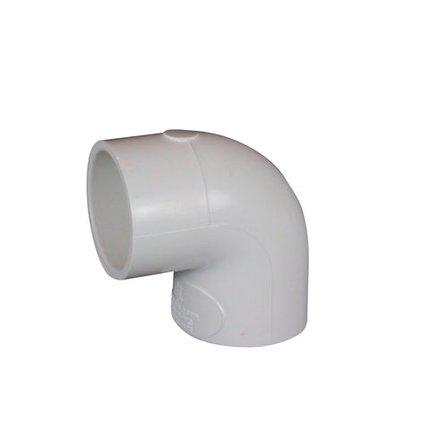 Holman 40mm 90 Degree PVC Elbow, Solvent Weld, White Pressure Pipe