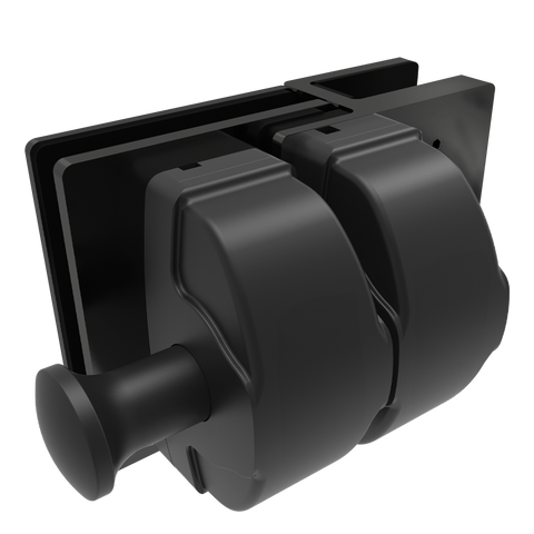 ProtectorAl Black Poly & 316 Stainless Glass to Glass Gate Latch 126 x 138 x 105mm