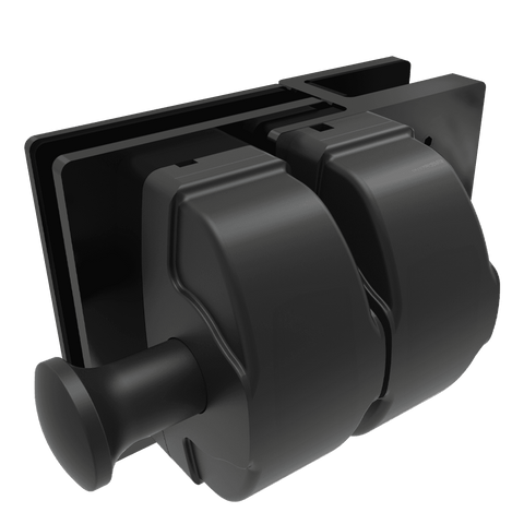 ProtectorAl Black Poly & 316 Stainless Glass to Glass Gate Latch 126 x 138 x 105mm