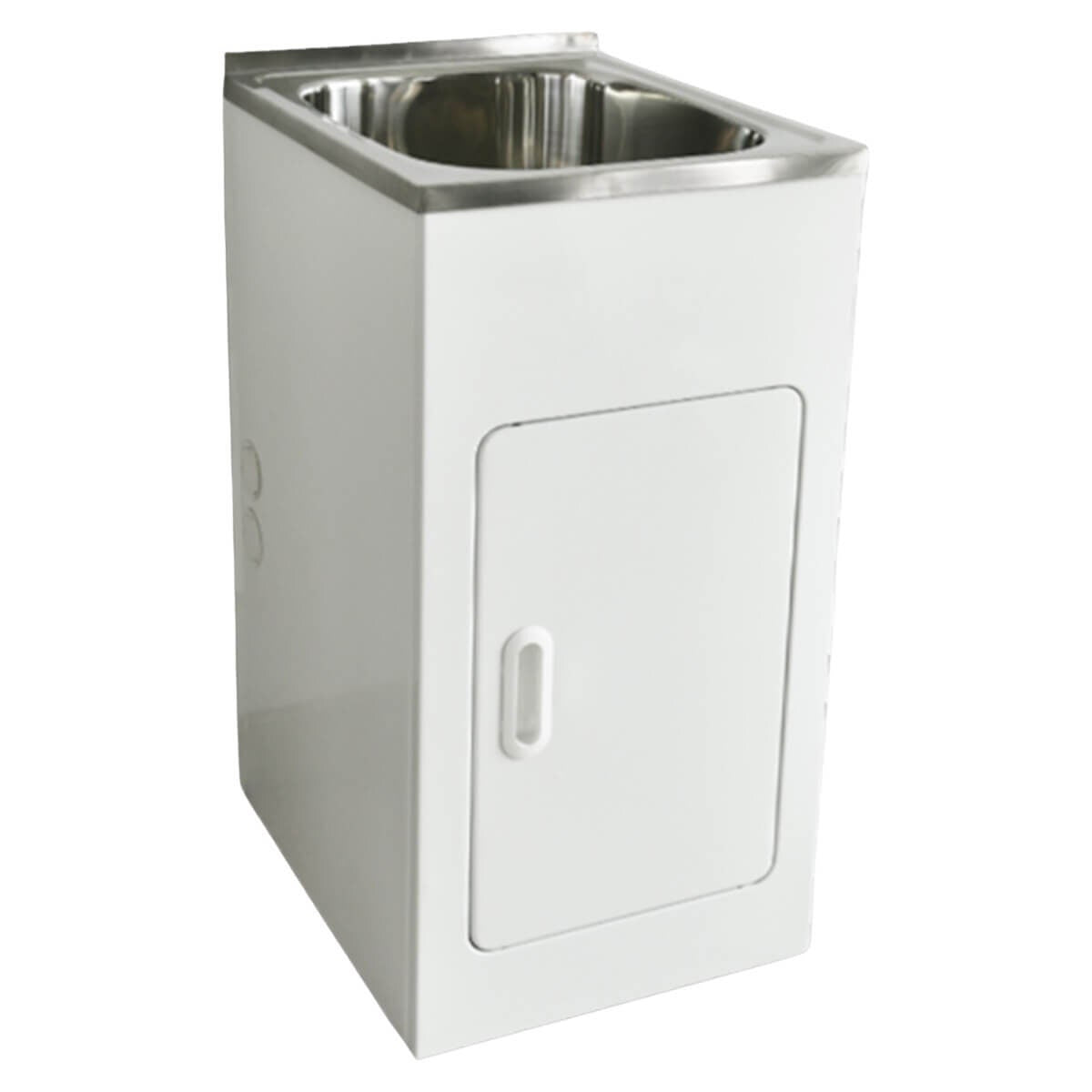 Bestlink 35L laundry trough and cabinet - SS304 stainless steel sink, metal cabinet, bypass kit - LC235