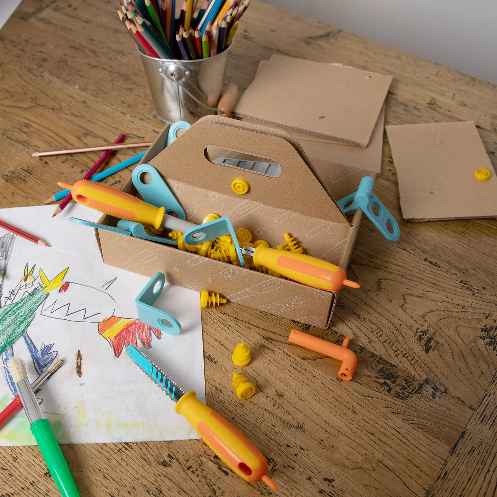 I-Create Brainstormer Kit, 60 Piece Cardboard Construction Set