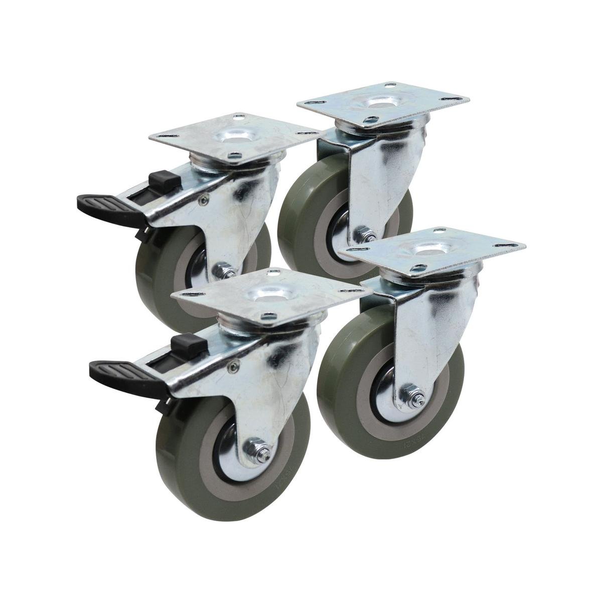 Move It 75mm PVC Castor 4 Pack - Low Rolling Resistance - 40kg Load - SuperSaverAU - view 1