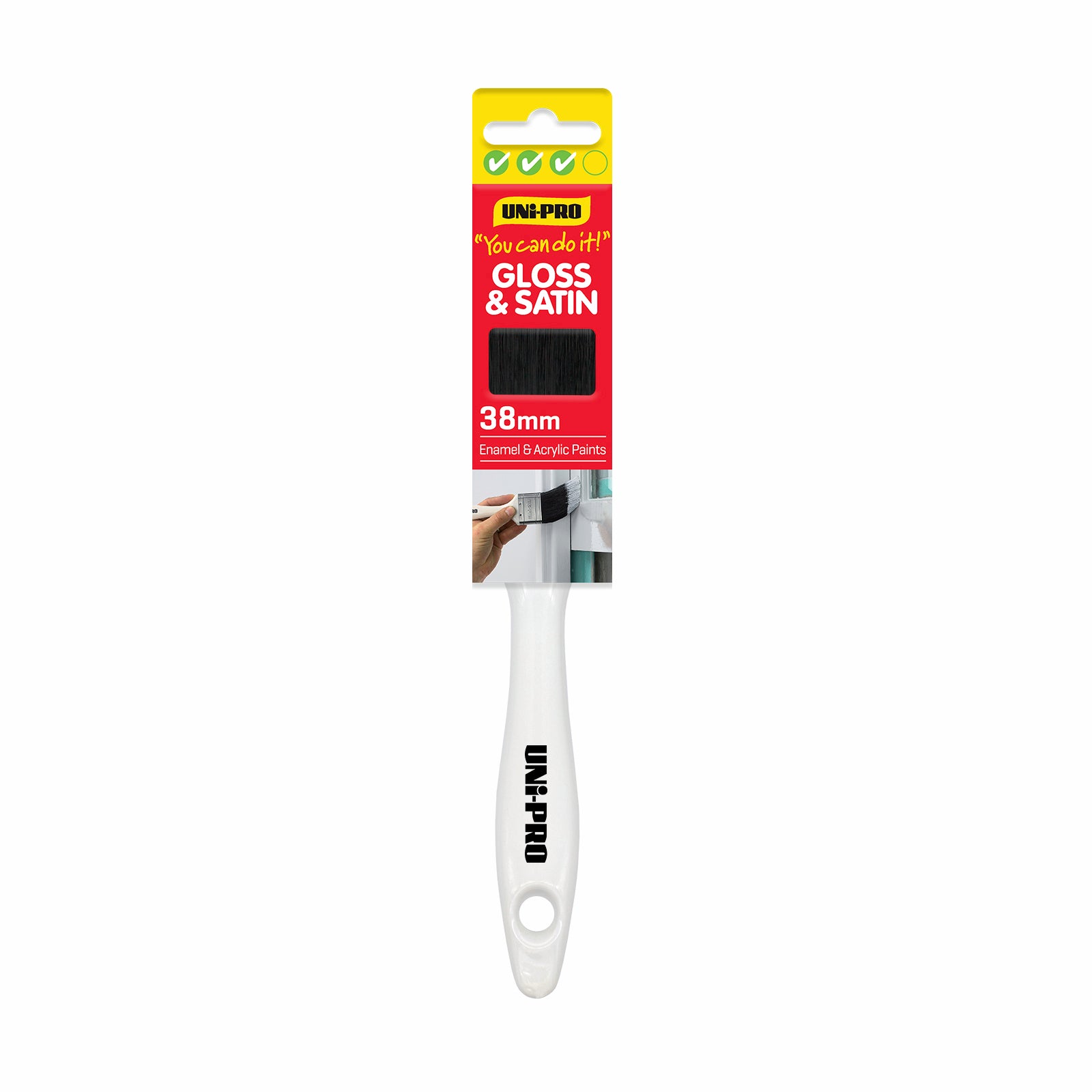 Uni-Pro 38mm Synthetic Filament Gloss and Satin Brush Solvent Resistant