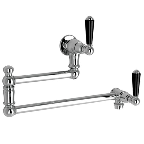 Astra Walker Signature Pot Filler with Black Porcelain Lever Handles - Chrome Finish - A50-26-BL-00