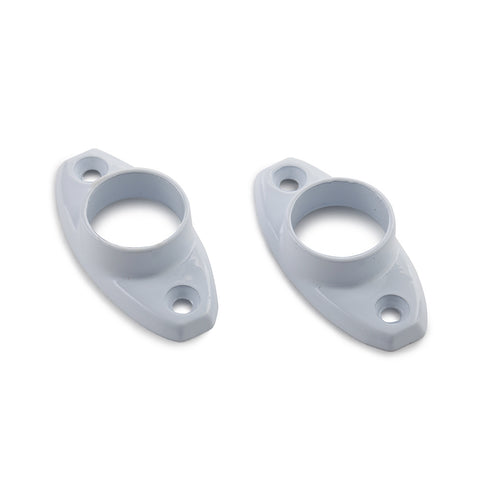Sandleford 19mm White Oval Flange, Zinc Alloy Powder Coated, 2 Pack