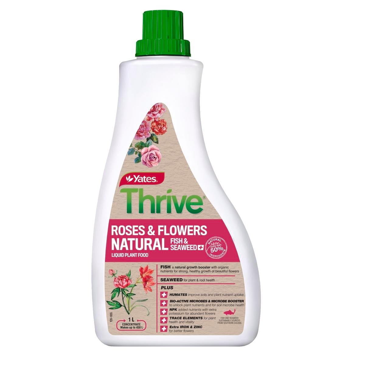 Yates Thrive Natural Roses & Flowers 1L Liquid Plant Food, Water Soluble