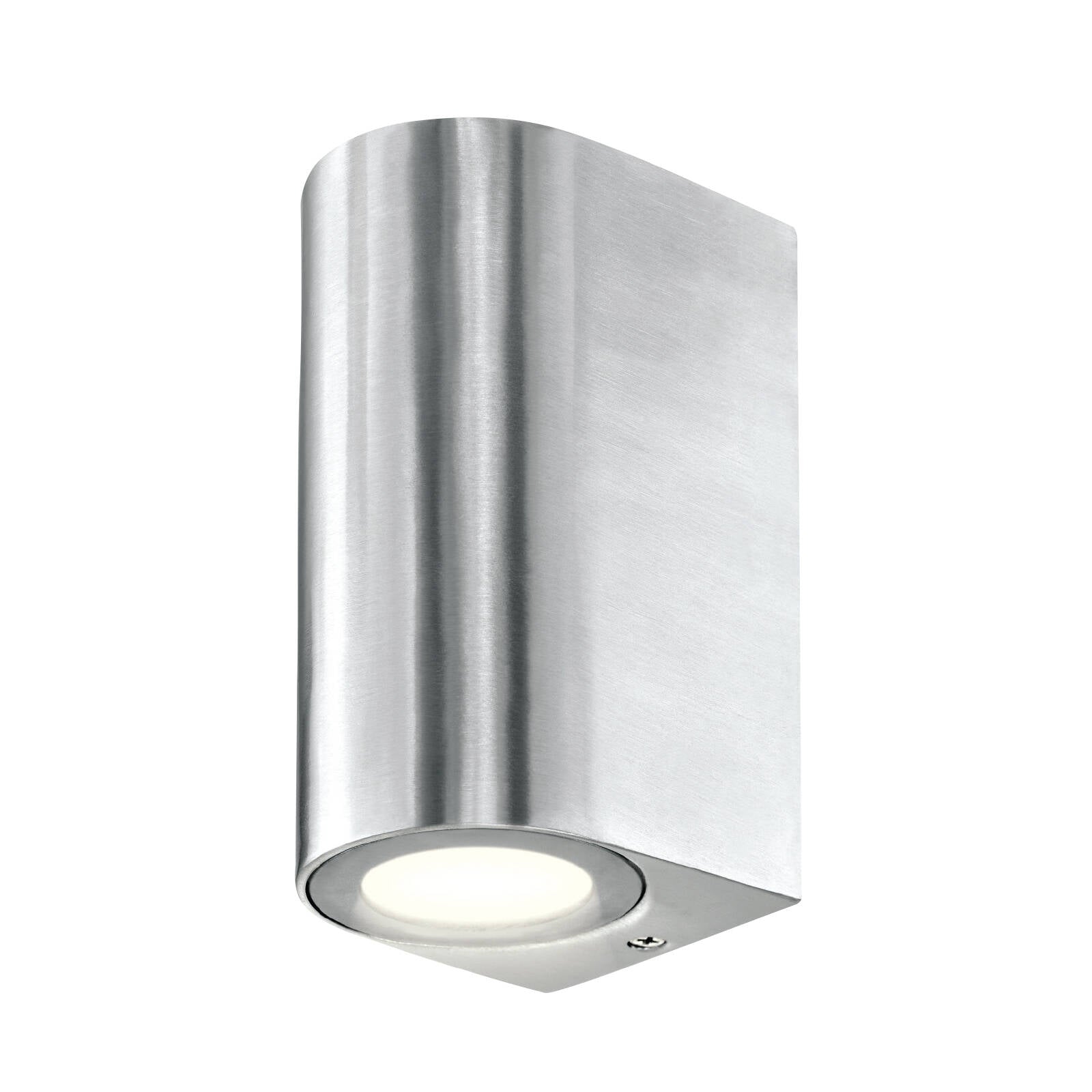 Brilliant Lighting Corbett 35W Brushed Aluminium Up Down Exterior Wall Light GU10 Hardwired 17328/20