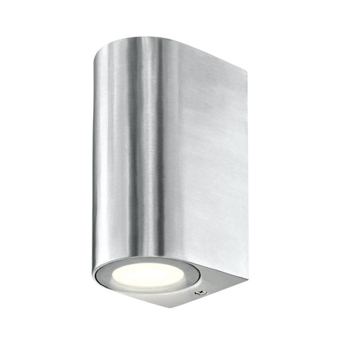 Brilliant Lighting Corbett 35W Brushed Aluminium Up Down Exterior Wall Light GU10 Hardwired 17328/20