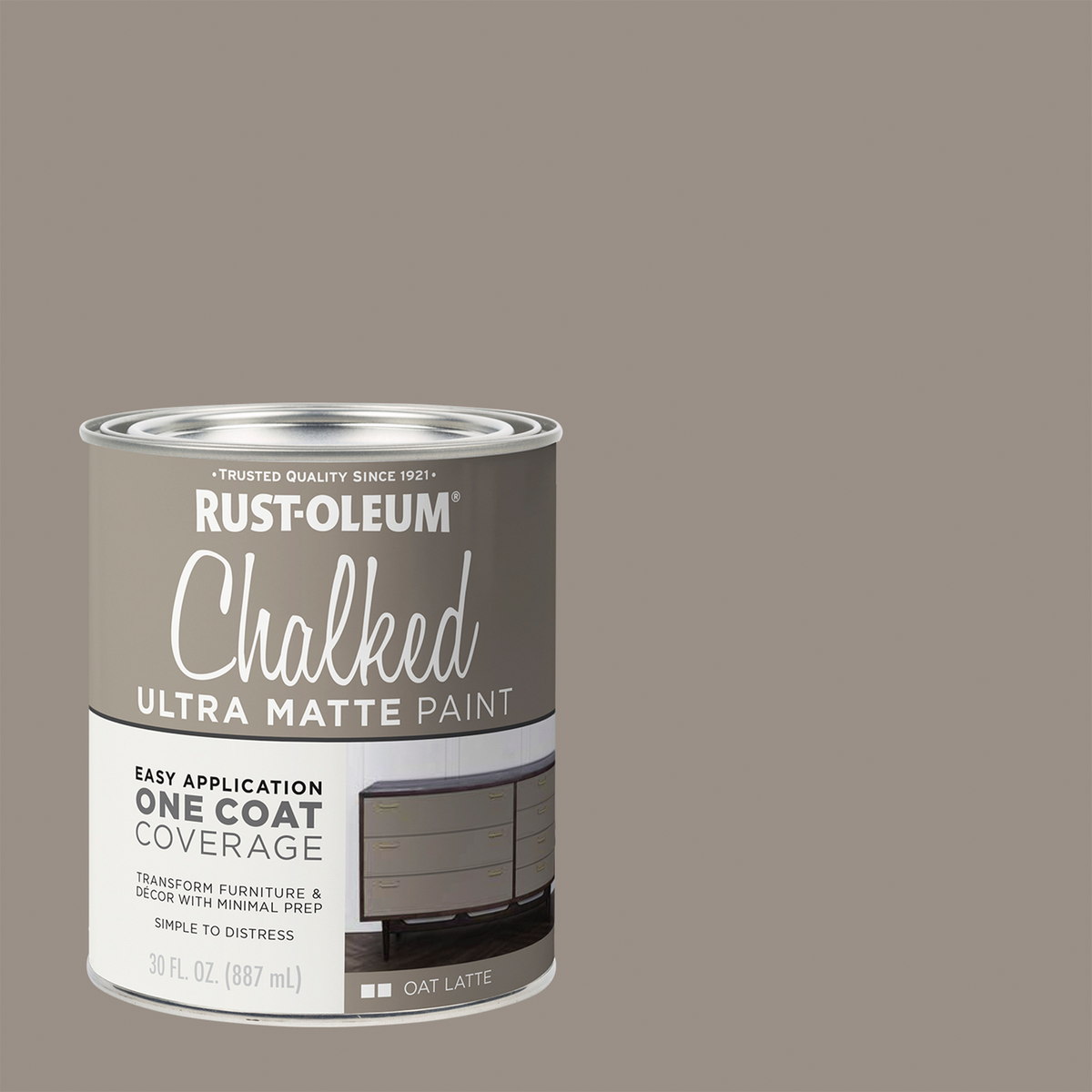 Rust-Oleum 887ml Oat Latte Ultra Matte Chalked Paint, Splatter Resistant Indoor