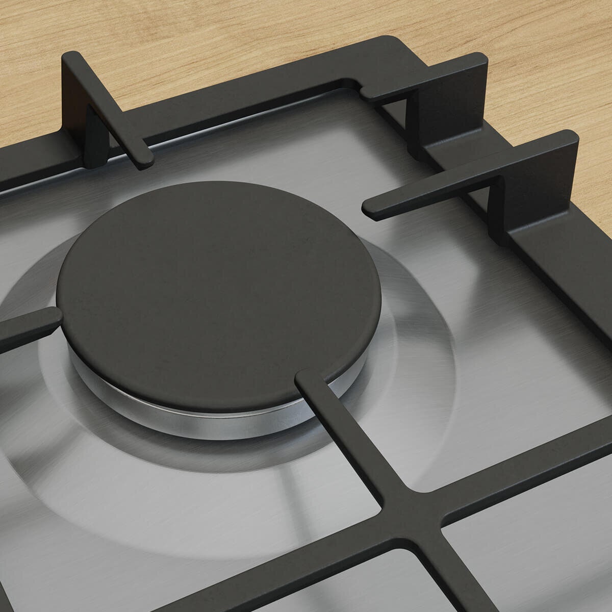 Bosch 75cm Series 6 Gas Cooktop - Stainless Steel, Five Burners, FlameSelect, Wok Burner - PCS7A5I90A
