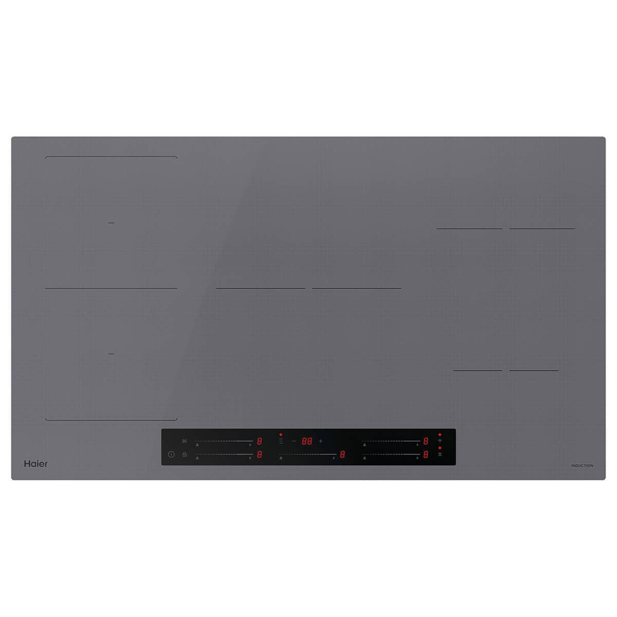 Haier 90cm 500 Series induction cooktop - five zones with Flexi Zone - grey glass - HCI905FTG4