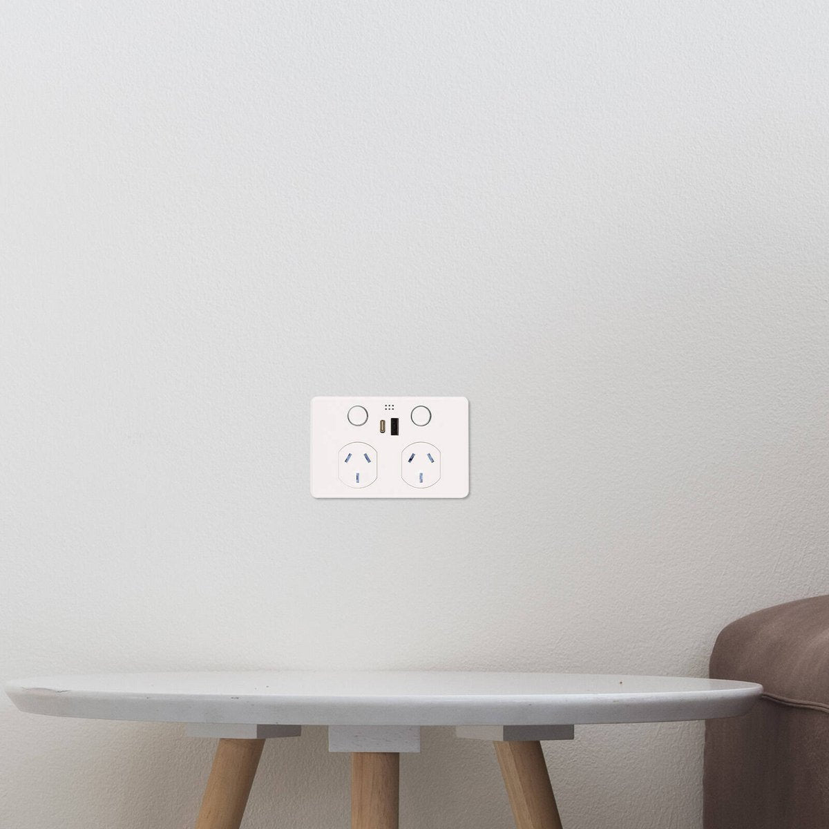 DETA GRID Smart Double Power Point with USB-A & USB-C PD20W Fast Charging White Indoor