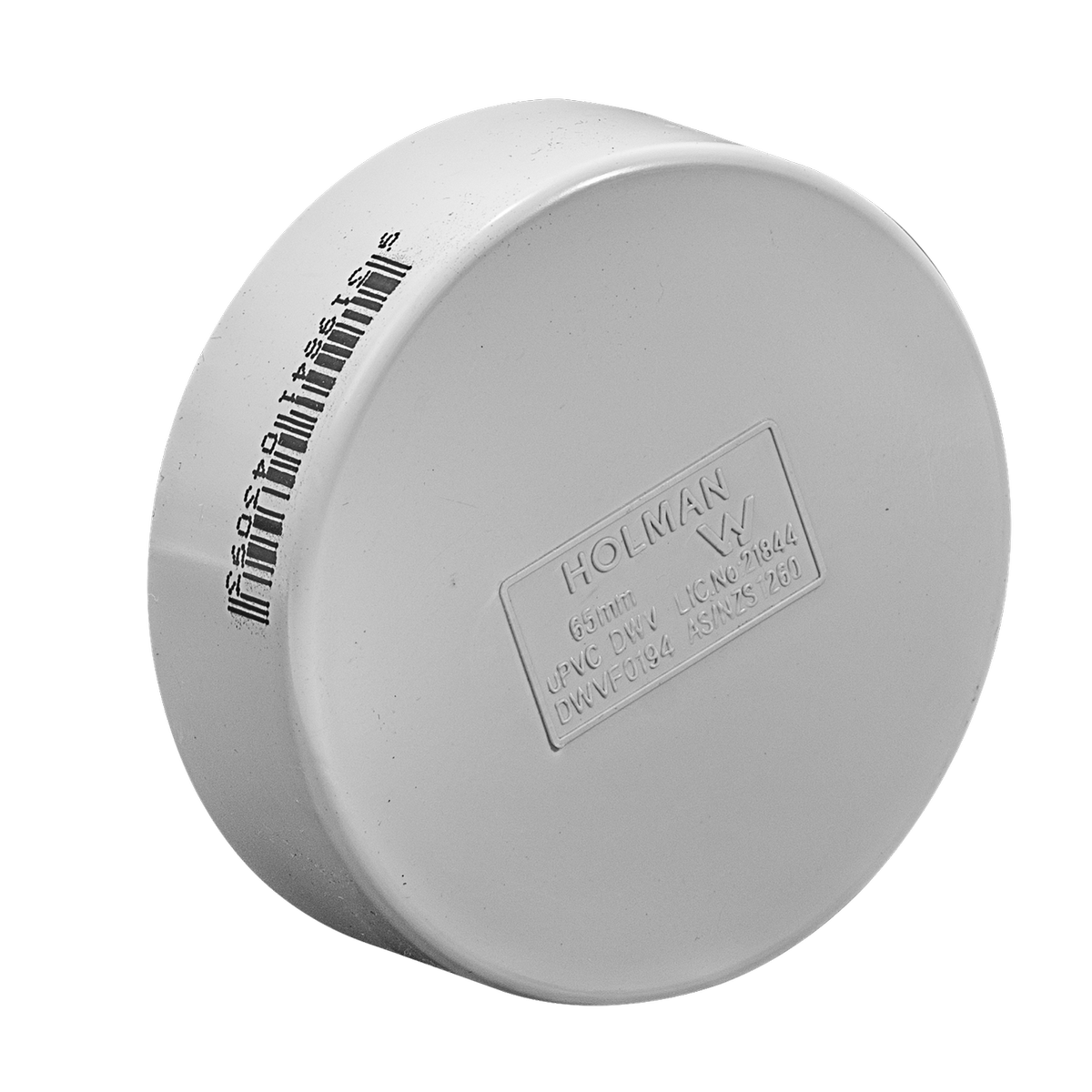 Holman 65mm PVC DWV Push On Cap - Grey - Durable - Easy to Use - SuperSaverAU - view 1